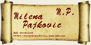 Milena Pajković vizit kartica